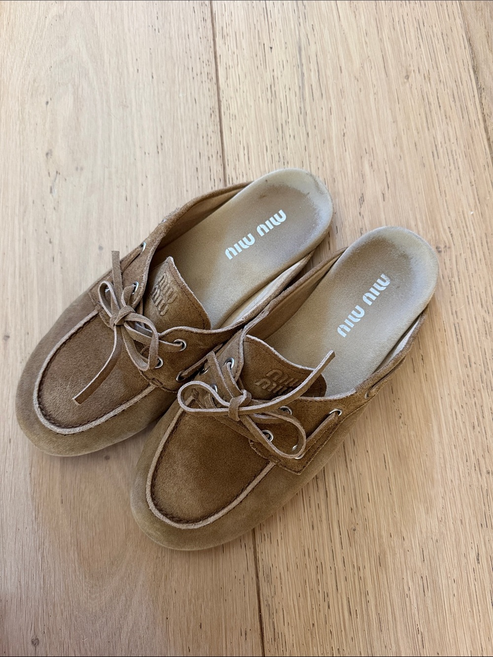 Miu miu boat loafer mules